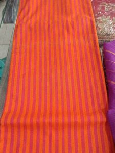 Vibrant Striped Suit Fabric - Orange &amp; Purple