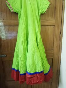 Green Colour Frock Suit Dress/Gown In Ethnic