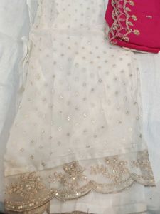 Elegant White &amp; Pink Salwar Kameez