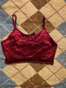 Burgundy Satin Cami Top
