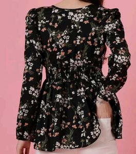 Black Printed Stylish Top