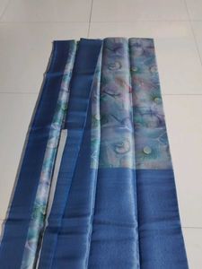 Blue Printed softy saree...