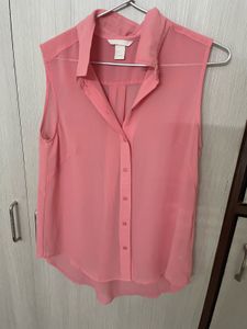 Pink Sleeveless Blouse