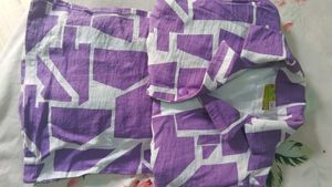 Purple Geometric Pajama Set For Kids girls