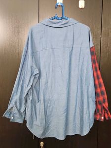 Shein Half Denim N Plaid Shirt