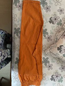 Orange Linen Blend Joggers