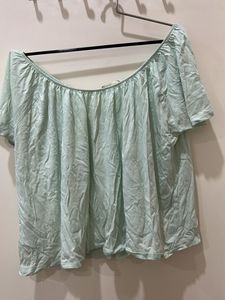 Mint Green Off-Shoulder Top