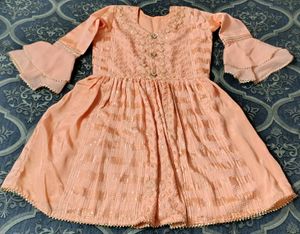 Peach Embroidered Dress