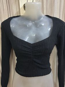 Sexy Black Long Sleeve Top