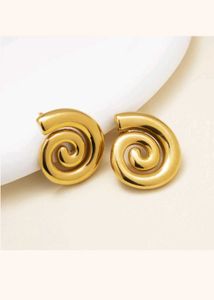 Gold Spiral Statement Earrings