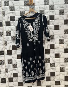 Set Of 3 Kurti: 2 Black And 1 Powder blue