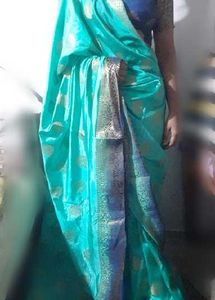 Elegant Turquoise Saree &amp; blouse