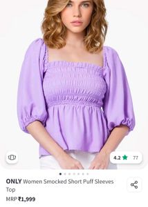 Purple Puff Sleeve Top