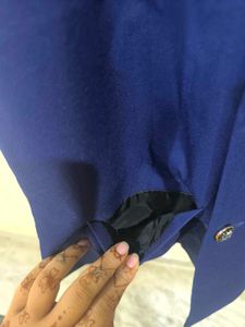 Royal blue waist coat.