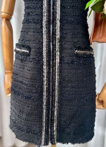 Chic Black Tweed Mini Dress