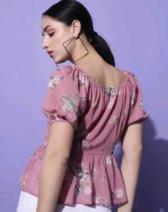 Floral Print Peplum Top