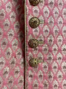Peach Pink Color Men Sherwani Suit Coat