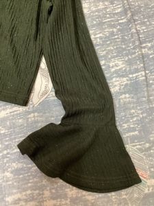 Olive Green Sparkle Mock Neck Top