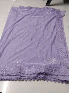 Lavender Sequin Lace Dupatta
