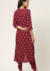 Elegant Maroon Dhoti Kurta Set