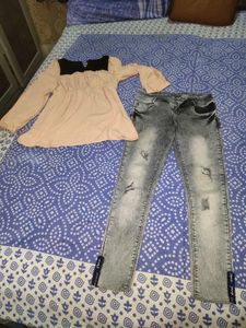Girls Jeans And Top Set