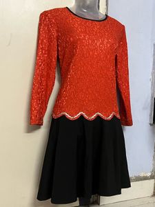 Pintrest Orange &amp; Black Lace Dress