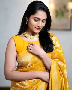 Elegant Yellow Banarasi Silk Saree