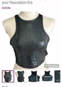 SHEIN Black Detailed Halter Top