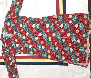 Retro Print Long Sleeve Dress