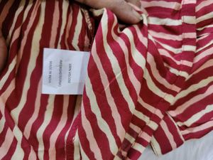 Striped Button-Down Peplum Tunic
