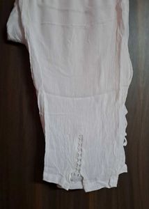 Pastel Green Chikankari Style Kurti with White Emb