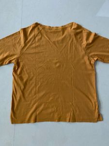 Mango Branded Mustard Casual T-shirt
