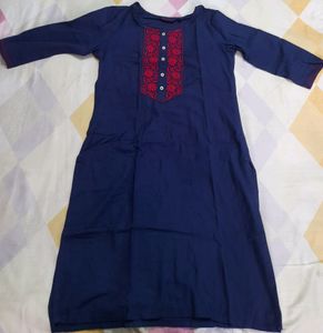 Srishti Dark Blue Women's Kurti Size S