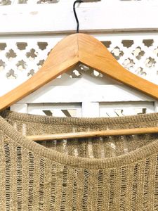 Oversized Crochet Knit Top A