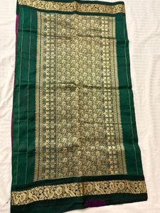 Traditional Green and Purple Kanjivaram Silk Saree