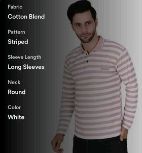 Fabshore  New Mens Polo Kollar stripted Tshirt