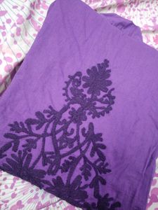 Purple Chikenkari Kurta