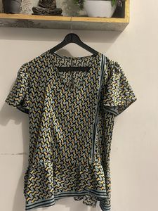Patterned Ruffle Mini Dress