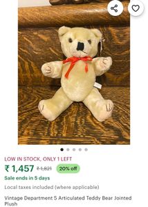 Vintage 1990 Hrad Stuff Teddy Bear