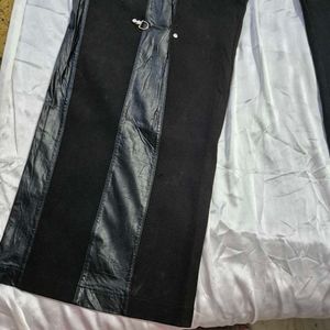 Edgy Black Pants with Buckle Details baggy