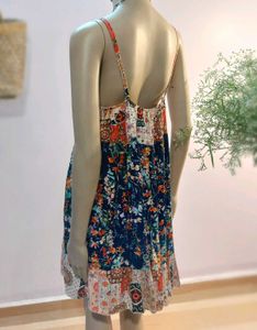 Boho Floral Print Top Mini Dress