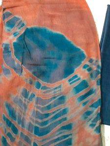 Dress Material Navy Blue Rust Combination