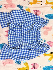 Blue Gingham Crop Top