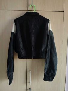 Black Cropped Track Jacket