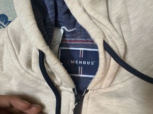 Beige Zip-Up Hoodie