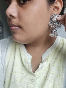 Oxidized Jhumka Earrings