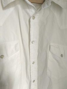 Vintage White Western Shirt For Men