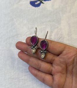 Purple Teardrop Earrings