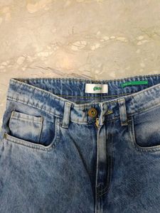 blue baggy denim jeans
