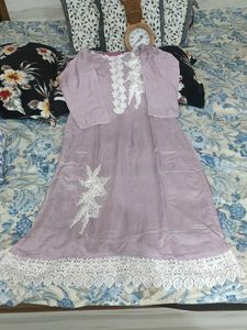 Lilac Lace Detail Dress